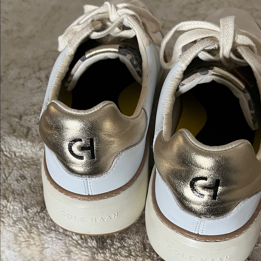 Cole Haan Women's Beige and White Sneakers - Picture 2 of 5